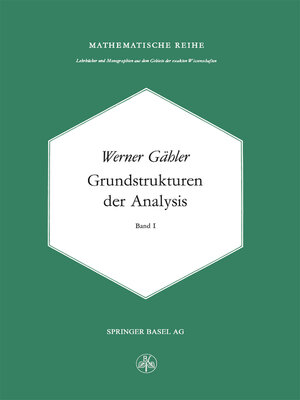 cover image of Grundstrukturen der Analysis I